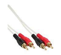 InLine® câble Cinch, 2x Cinch, prise/prise, blanc/or, 2m
