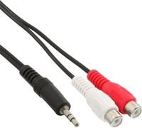 InLine® câble Cinch/Jack, 2x RCA femelle à 3,5mm jack mâle, 0,2m