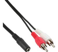 InLine® câble Cinch/Jack, 2x RCA mâle à 3,5mm jack femelle, 0,2m