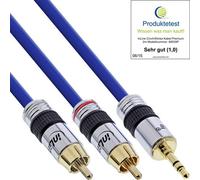 InLine® câble Cinch/Jack, PREMIUM, 2x Cinch mâle à 3,5mm jack, 2m