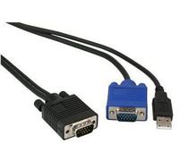 Montage et connectique PC INTOS ELECTRONIC AG InLine - Câble clavier / vidéo / souris (KVM) - HD-15 (VGA) (M) pour USB, HD-15 (VGA) (M) - 1.8 m - pour P/N: 60664A, 60665A, 60666A