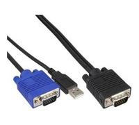 Montage et connectique PC INTOS ELECTRONIC AG InLine - Câble clavier / vidéo / souris (KVM) - HD-15 (VGA) (M) pour USB, HD-15 (VGA) (M) - 1.8 m - pour P/N: 60664A, 60665A, 60666A