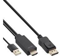 InLine® câble convertisseur HDMI vers DisplayPort, 4K/30Hz, noir, 3m