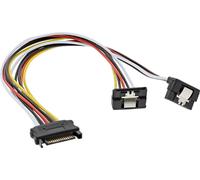 InLine® Câble courant en Y SATA, SATA BU/2x SATA ST, avec languettes de sécurité, 0,30m