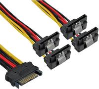 InLine® Câble courant en Y SATA, SATA BU/4x SATA ST femelle, avec languettes, 0,30m