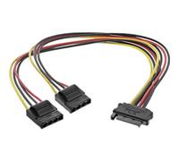 InLine® Câble courant en Y SATA, SATA prise femelle à 2x 13,34cm (5,25") prise, 0,3m