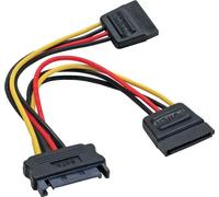InLine® Câble courant en Y SATA, SATA prise femelle à 2x SATA prise, 0,15m