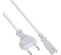 InLine Câble d'alimentation 16605 W vers fiche Euro 8 C7 Blanc 0,5 m