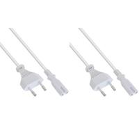 Inline Câble d'alimentation 16605 W vers fiche Euro 8 C7 Blanc 0,5 m (Lot de 2)