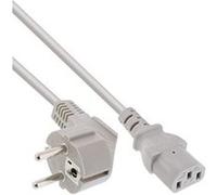 InLine - Câble d'alimentation - power CEE 7/7 (M) pour power IEC 60320 C13 - 2 m - connecteur à 90 ° - gris