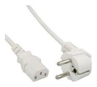 InLine - Câble d'alimentation - power CEE 7/7 (M) pour power IEC 60320 C13 - 3 m - connecteur à 90 ° - blanc Blanc G