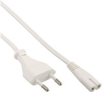 InLine® câble d'alimentation, prise secteur sur Euro 8 C7 prise, blanc, 1,5m