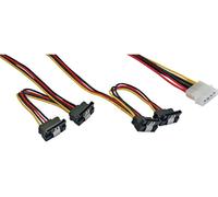 InLine® Câble d'alimentation Y interne, 1x 13,34cm (5,25") à 4x 15pol SATA coudé avec languette, 40+55cm