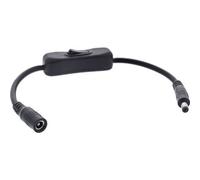 InLine® câble DC avec interrupteur, DC ST/BU 5,5x2,5mm, AWG 18, noir, 0,20m