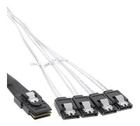 InLine Câble de Connexion SAS SFF8087 (4 x SATA, 1 : 1, OCR, 1 m) Blanc