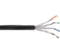 InLine® Câble de liaison ext. Cat.7a, S/FTP (PiMF) 4x2x0,58 AWG23, PE-Man. noir, 100m