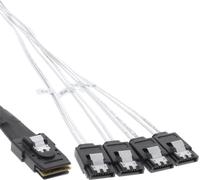 InLine® Câble de raccordement SAS, Mini-SAS SFF-8087 à 4x SATA, 1:1, OCR, 0,5m