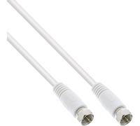 InLine® câble de raccordement SAT, 2x blindé, 2x prise F, >75dB, blanc, 15m