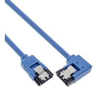 InLine - Câble SATA - Serial ATA 150/300/600 - SATA pour SATA - 50 cm - connecteur à 90 °, connecteur coudé, rond - bleu