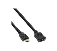 InLine® 17631G Rallonge HDMI, HDMI High Speed, prise mâle / prise femelle, noir, e contacts, 1m