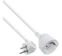InLine Câble d'extension, câble d'alimentation, 1 m, prise de terre coudée/prise, H05VV-F, intérieur, protection tactile accrue, blanc, 16400U