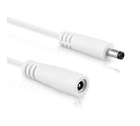 InLine Câble d'extension CC, bloc d'alimentation universel pour bandes LED, caméras de surveillance, imprimantes, routeurs, commutateurs, etc. Fiche CC mâle/femelle 4,0 x 1,7 mm, blanc, 1 m