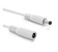 InLine - Câble d'extension CC, bloc d'alimentation universel pour bandes LED, caméras de surveillance, imprimantes, routeurs, commutateurs, etc. Fiche CC mâle/femelle 5,5 x 2,1 mm, blanc, 5 m