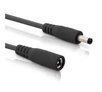 InLine - Câble d'extension CC Universel pour Amazon Echo Dot, Bandes LED, caméras de Surveillance, fiche CC mâle/Femelle 4,0 x 1,7 mm, Noir, 1 m