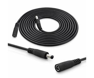 Inline - Câble d'extension DC, Adaptateur d'alimentation Universel pour Amazon Echo Dot, Bande LED, caméras de Surveillance, fiche DC 4,0 x 1,7 mm, Noir, 2 m