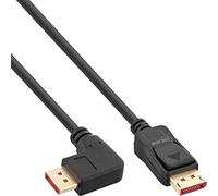 InLine® Câble DisplayPort 1.4 8K4K coudé à droite Noir/doré 3 m