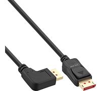 InLine® Câble DisplayPort 1.4 8K4K coudé à gauche Noir/doré 3 m