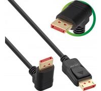 InLine® Câble DisplayPort 1.4 8K4K coudé vers le bas Noir/doré 5 m