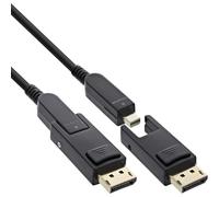 InLine Câble DisplayPort 1.4 AOC, 8 K, 4 K, 240 Hz, avec connecteurs amovibles, longueur 15 m, 17215O