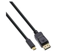 InLine - Câble DisplayPort - 24 pin USB-C (M) pour DisplayPort (M) - USB 3.1 Gen 1 / Thunderbolt 3 / DisplayPort 1.2 - 3 m - support 4K - noir