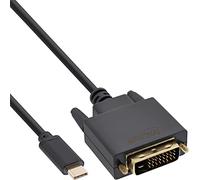 InLine Câble adaptateur USB‑C vers DVI‑D 64131 – USB3.1/Thunderbolt3/DP1.2 – 1080p 1 m Noir
