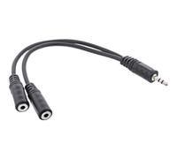 InLine® câble en Y jack, 3,5mm jack ST vers 2x 3,5mm jack BU, stéréo, 0,2m