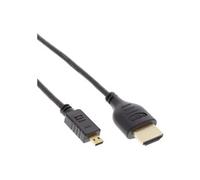 InLine - Câble HDMI avec Ethernet - HDMI mâle pour 19 pin micro HDMI Type D mâle - 30 cm - triple blindage - noir - moulé, support 4K