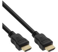 InLine Câble HDMI Haute Vitesse avec Ethernet, Premium, 4 K2 k, mâle vers mâle (1,5 m) Noir/doré