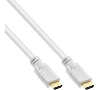 InLine® câble HDMI high speed avec éther, Premium, ST / ST, blanc / or, 10m