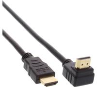 InLine® Câble HDMI HS, anguleux, avec éth., ST / ST, contour doré, noir, 0,5m
