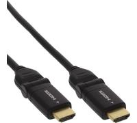 InLine® Câble HDMI-HS avec ét., ST/ST, con. doré, noir, flex. Angle, 3m