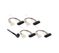 Câble Mini SAS HD SFF-8643 coudé à 4x SFF-8482 + alimentation 1 m