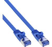 InLine® Câble patch plat, U/FTP, Cat.6A, bleu, 1,5m