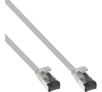 InLine® Câble patch plat, U/FTP, Cat.8.1, TPE sans halogène, gris, 0,3m
