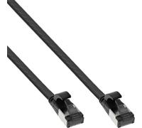 InLine® Câble patch plat, U/FTP, Cat.8.1, TPE sans halogène, noir, 0,3m