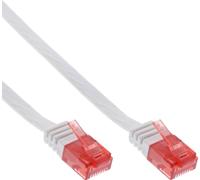InLine® Câble patch plat, U/UTP, Cat.6, blanc, 2m