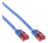 InLine® Câble patch plat, U/UTP, Cat.6, bleu, 5m