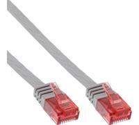 InLine® Câble patch plat, U/UTP, Cat.6, gris, 0,5m