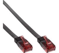 InLine® Câble patch plat, U/UTP, Cat.6, noir, 2m