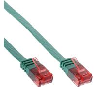 InLine® Câble patch plat, U/UTP, Cat.6, vert, 1,5m